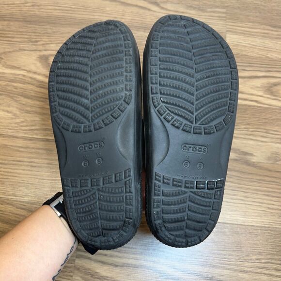 Crocs Sandals Mens Size 6 Womens 8 Black Two Strap Slide Beach Pool Shoes main image 6
